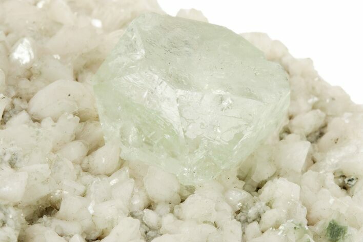 Zoned Apophyllite on White Heulandite - India #220486